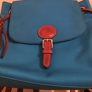 Blue backpack purse