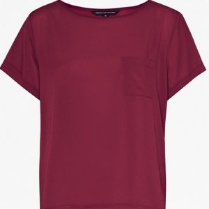 French Connection Burgundy Tee with Pocket