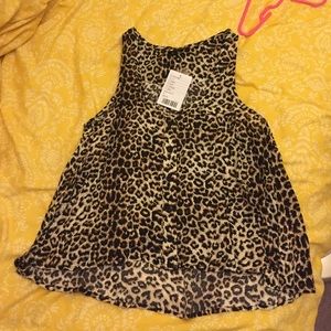 Sparkle and fade leopard print tank top