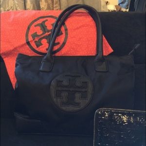 Black 💖Tory Burch💖 Leather & Nylon Tote