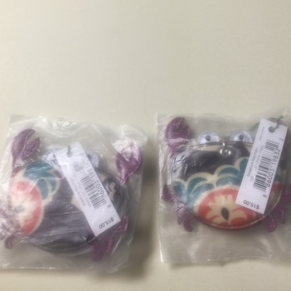 Two new with tags Vera Bradley crab keychains