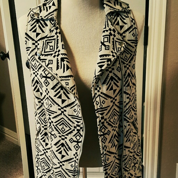 Black and white vest