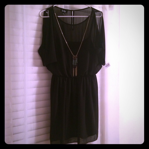 Off the shoulder shear black Dress