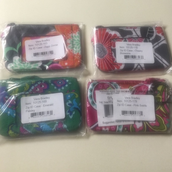 Set of 4 zip ID by Vera Bradley