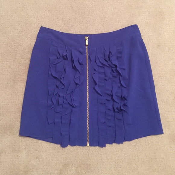 Electric blue ruffle skirt