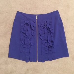 Electric blue ruffle skirt