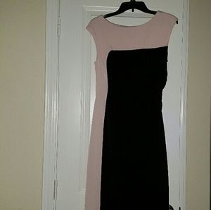Pink and black fitted dress