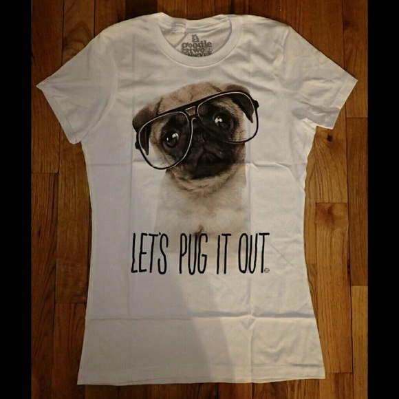 Let's Pug It Out Shirt Size Small - New