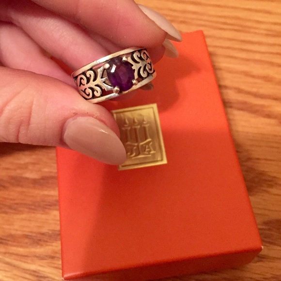 James Avery adoree ring with amethyst stone