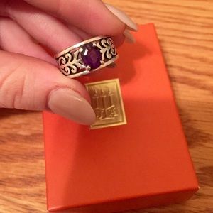 James Avery adoree ring with amethyst stone