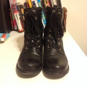 Nine West Black Combat Boots