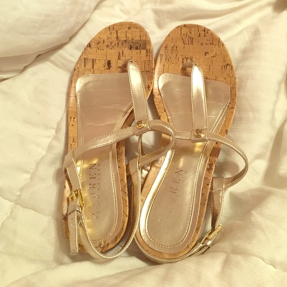 RALPH LAUREN gold sandals