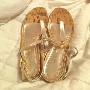RALPH LAUREN gold sandals