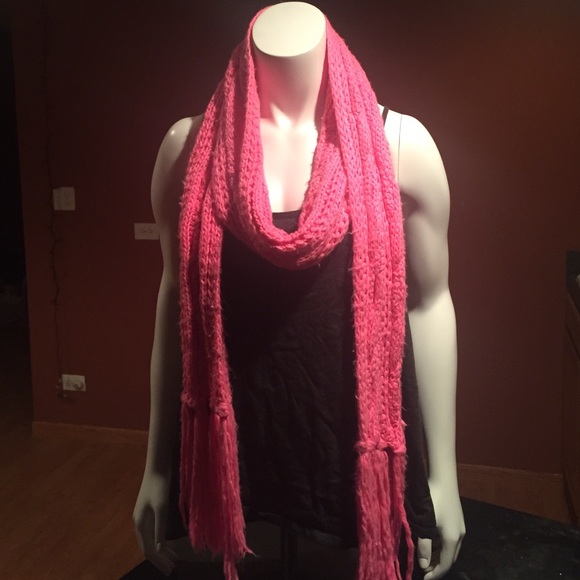 Bright Pink Wooly Scarf