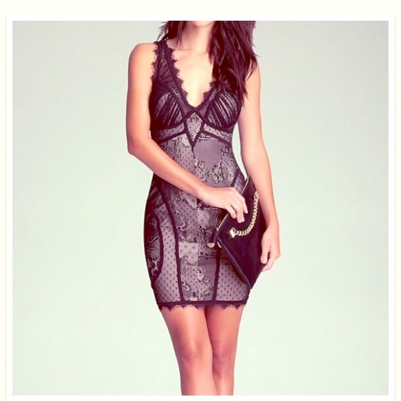 Bebe black lace corset dress--worn twice!