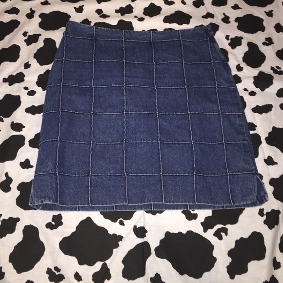 90s patchwork denim mini skirt