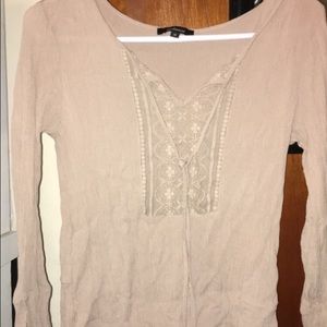 Cream long sleeve blouse