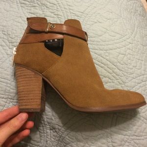 Guess tan booties! Super cute, lightly worn