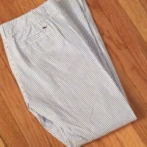 Seersucker cropped pants