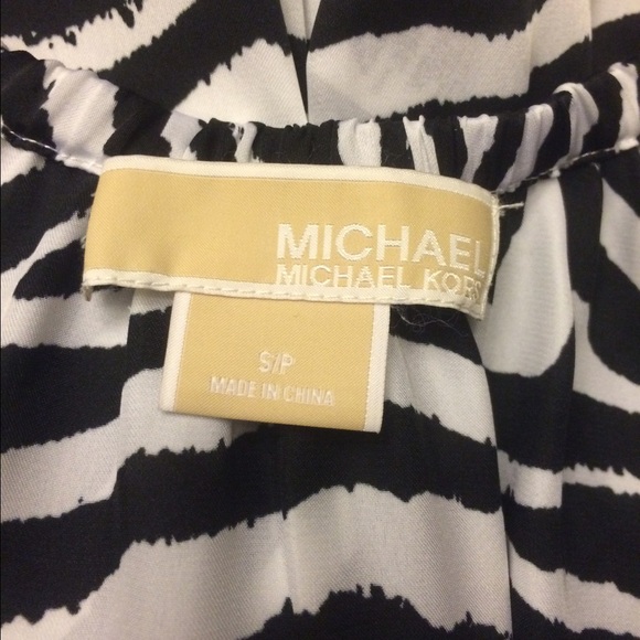 ❌SOLD❌Michael Kors Zebra Print Peasant Blouse - Picture 3 of 3