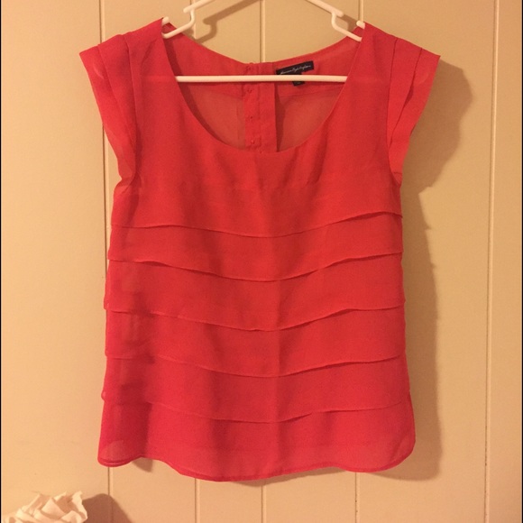Red Ruffle Blouse