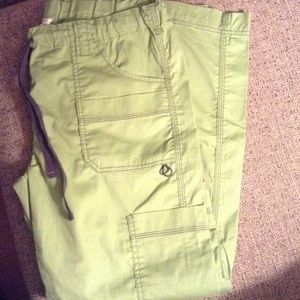Dickies Light Green Cargo Scrub Pants, Medium