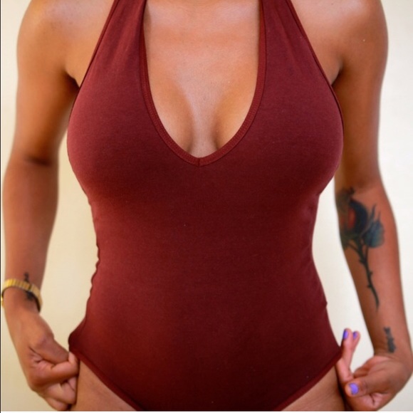 (Re-list) American Apparel Maroon Halter Bodysuit