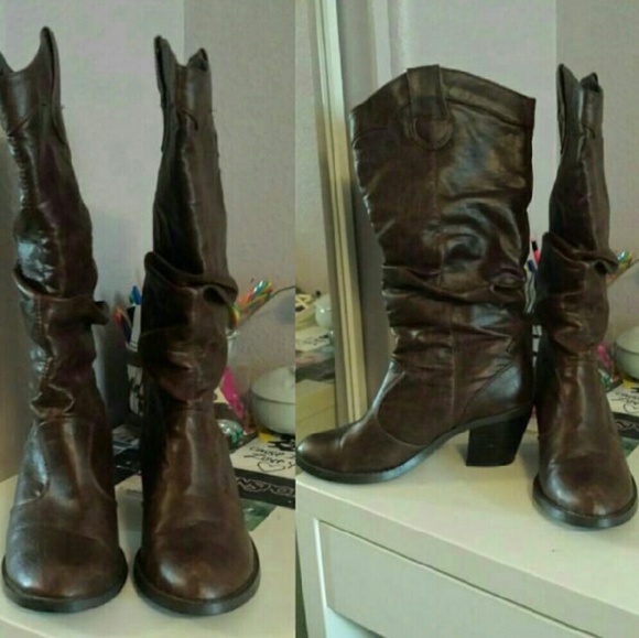 Faux Leather cowgirl boots