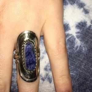 🔹Handcrafted Blue Marble Stone Ring🔹