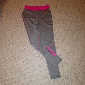 Gray and hot pink Nike leggings