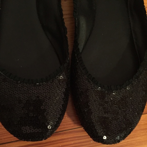 Sparkly Black Flats