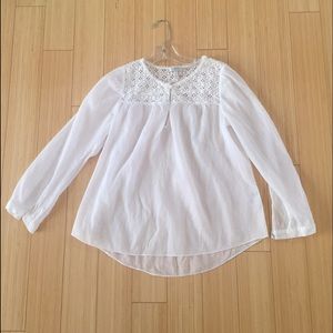J. Crew white eyelet, gauze shirt