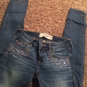Hollister Super Skinny Jeans with rhinestones
