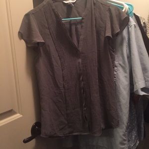 Grey Chiffon Blouse by H&M size 8W NWOT