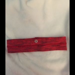 Red striped lululemon headband