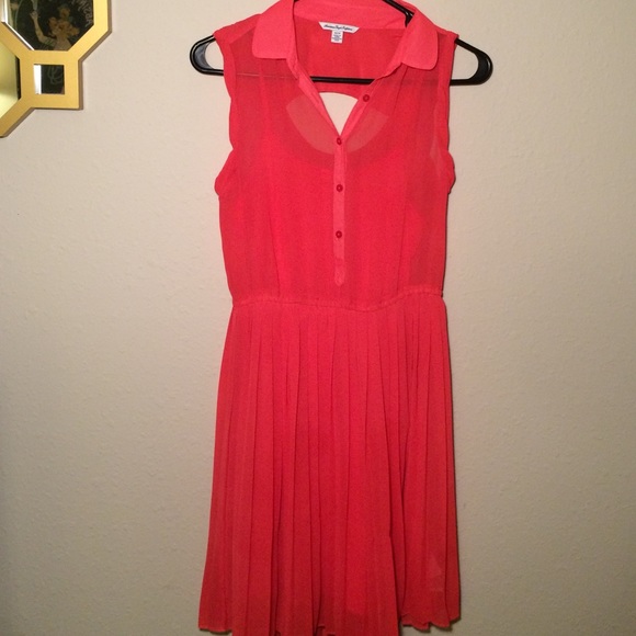 🌺Reddish pink midi dress🌺 w/slip!
