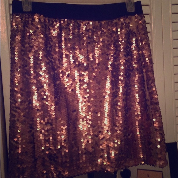 Gold sequined skirt