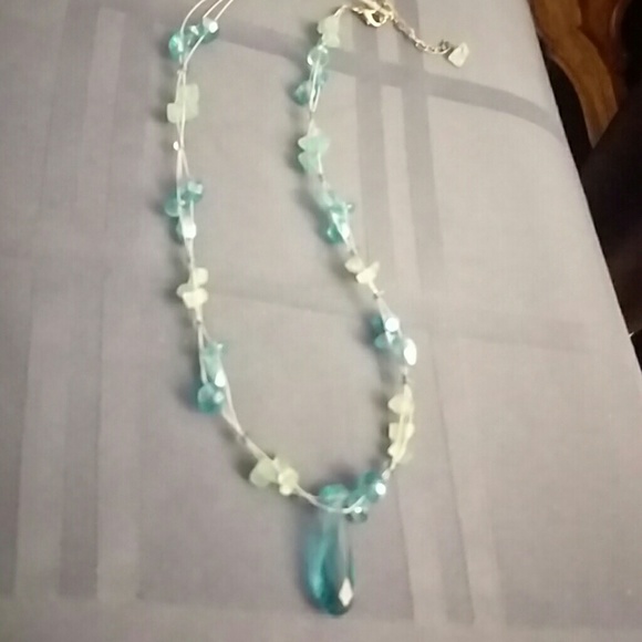 Blue crystal necklace