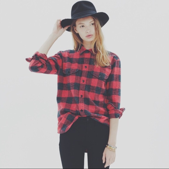 MADEWELL Red Flannel Cargo in Buffalo Check !
