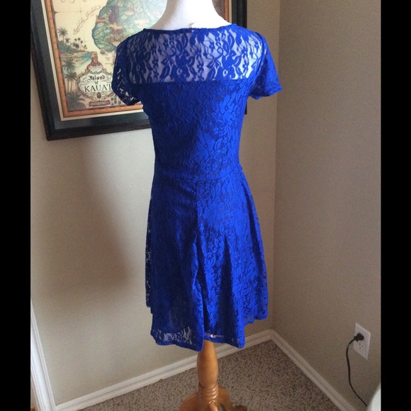 💋💋PRICE REDUCED 7/2 Royal Blue Lace Dress - Picture 4 of 4