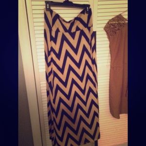 Chevron maxi skirt