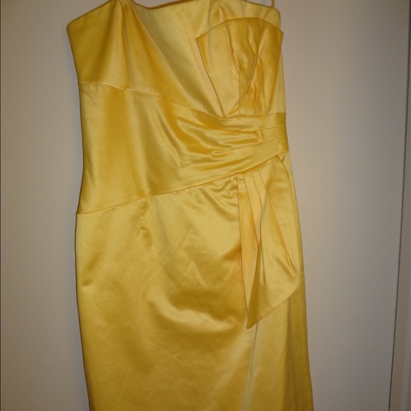 BCBG Dresses & Skirts - BCBG Paris strapless, yellow, cocktail dress