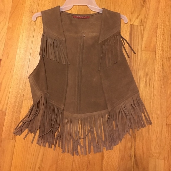 Leather fringe vest