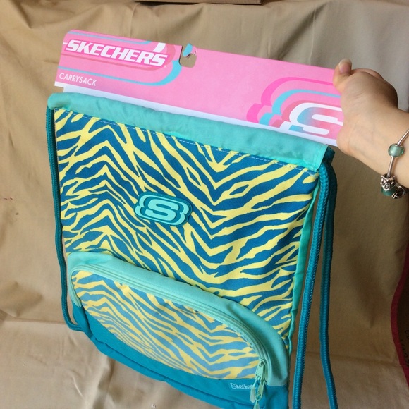 Skechers Drawstring Backpack - Blue/Yellow - Picture 2 of 3