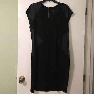 Black and faux leather dress