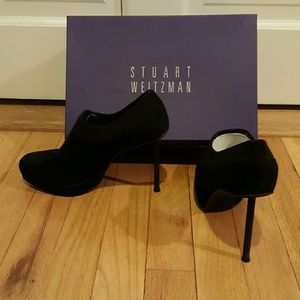 Stuart Weitzman black suede bootie