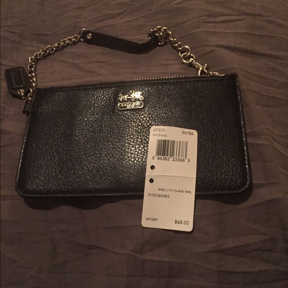 Coach Madison Leather Chain Wristlet