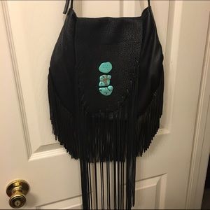 Leather Fringe Cross Body Purse