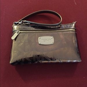 Michael Kors Large Silver Foil Wristlet