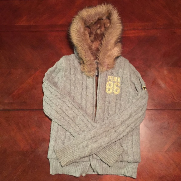 PINK Victoria's Secret Jackets & Blazers - PINK by Victoria secret Fur Line jacket RARE